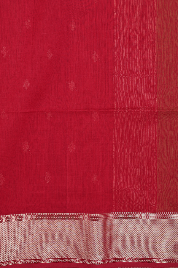 Maheswari Silk Cotton Saree In Lime Green With Allover Buttas