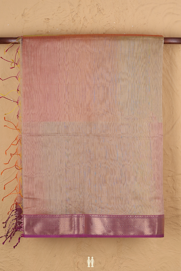 Maheswari Silk Cotton Saree In Multicolor With Contrast Border