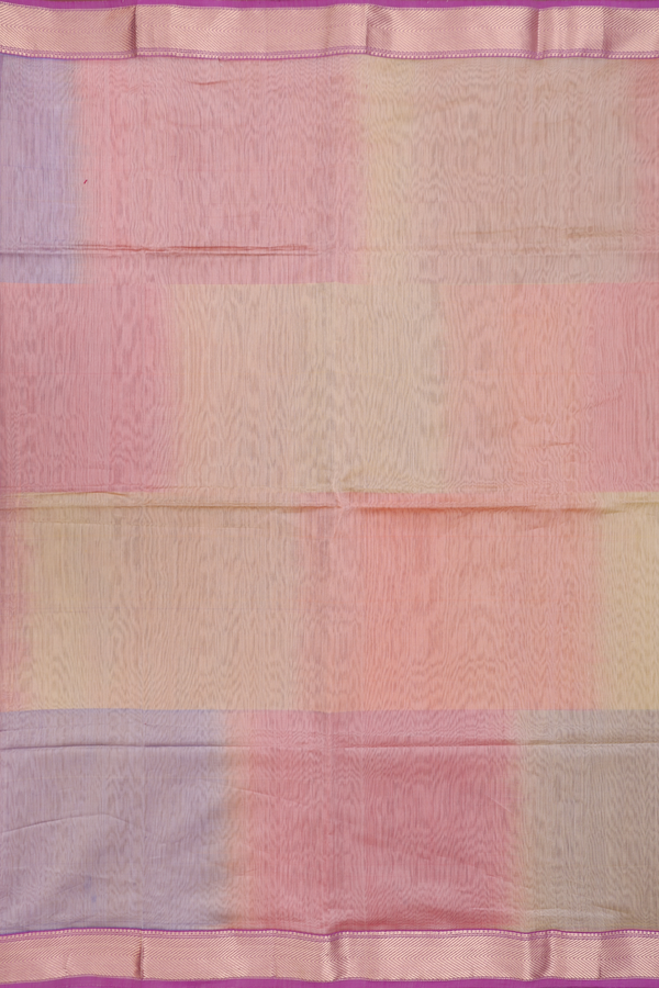 Maheswari Silk Cotton Saree In Multicolor With Contrast Border