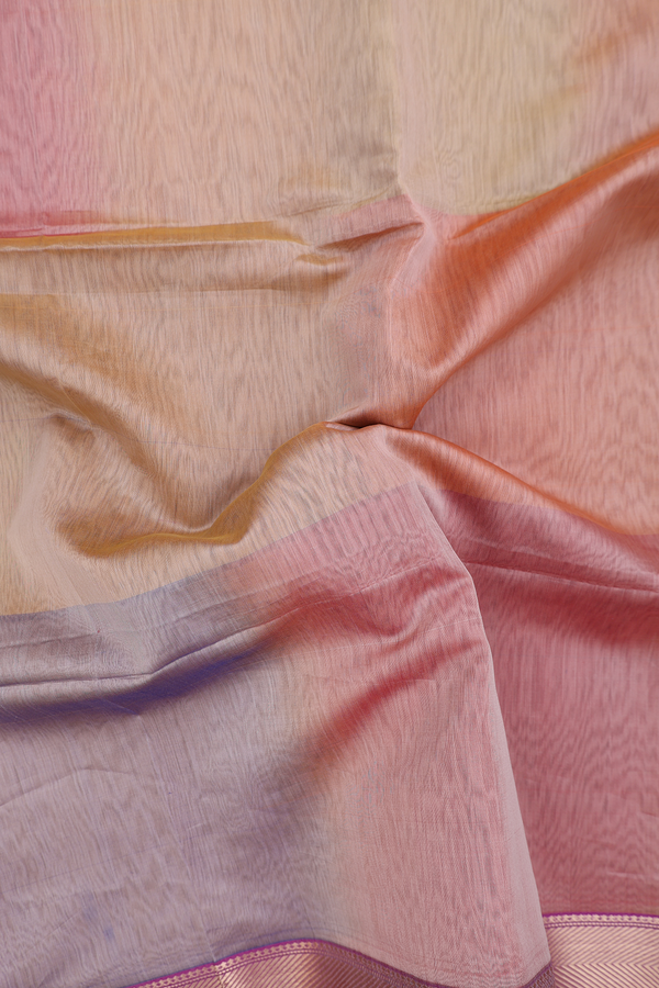 Maheswari Silk Cotton Saree In Multicolor With Contrast Border