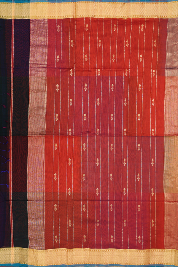 Maheswari Silk Cotton Saree In Multicolor With Zari Buttas