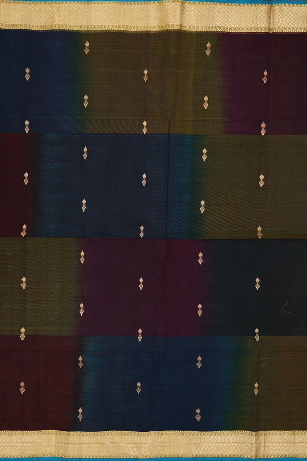 Maheswari Silk Cotton Saree In Multicolor With Zari Buttas