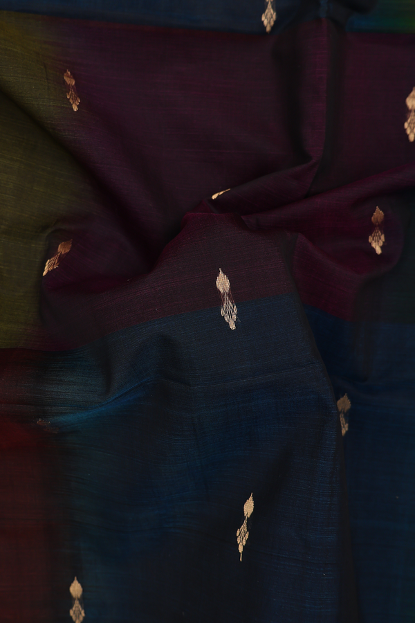Maheswari Silk Cotton Saree In Multicolor With Zari Buttas