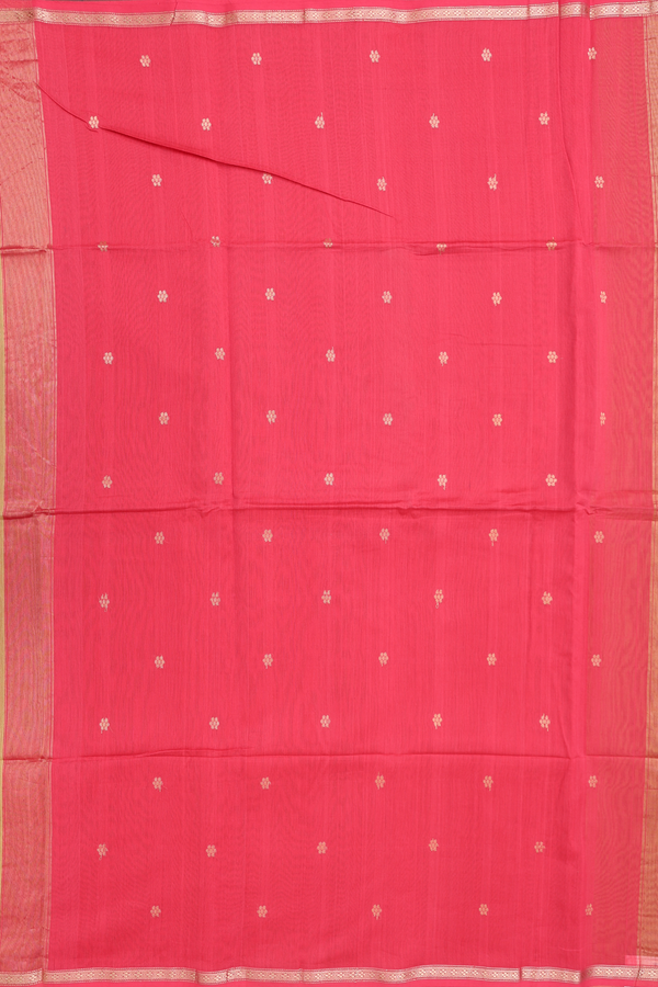 Maheswari Silk Cotton Saree In Olive Yellow With Floral Buttas