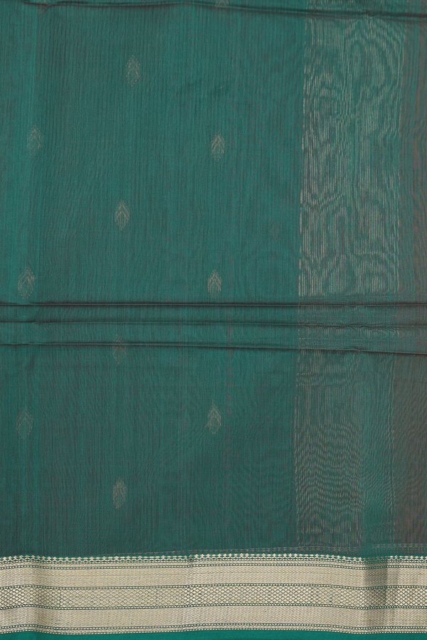 Maheswari Silk Cotton Saree In Orange With Allover Buttas