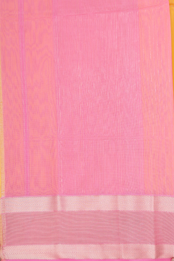 Maheswari Silk Cotton Saree In Orange With Contrast Border