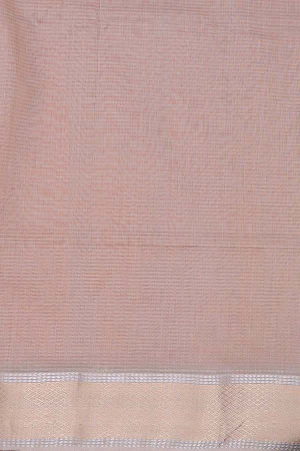 Maheswari Silk Cotton Saree In Orange With Stripes Design