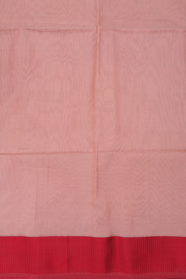 Maheswari Silk Cotton Saree In Orange With Threadwork Border