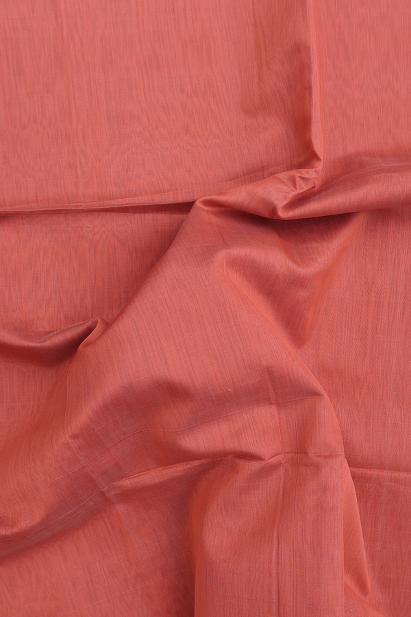 Maheswari Silk Cotton Saree In Orange With Threadwork Border