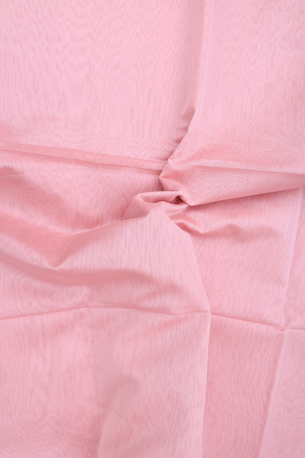 Maheswari Silk Cotton Saree In Pastel Pink With Zari Border