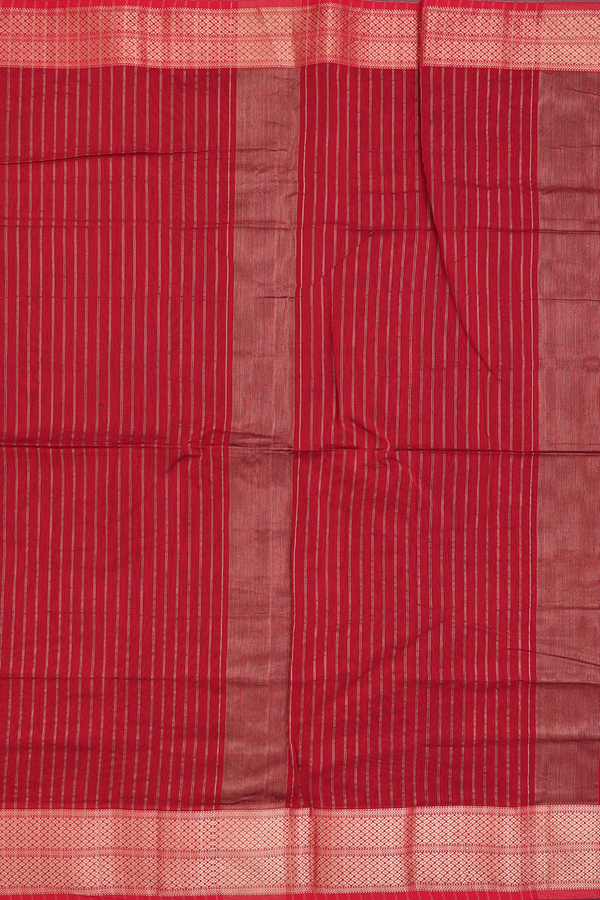 Maheswari Silk Cotton Saree In Ramar Green With Zari Border