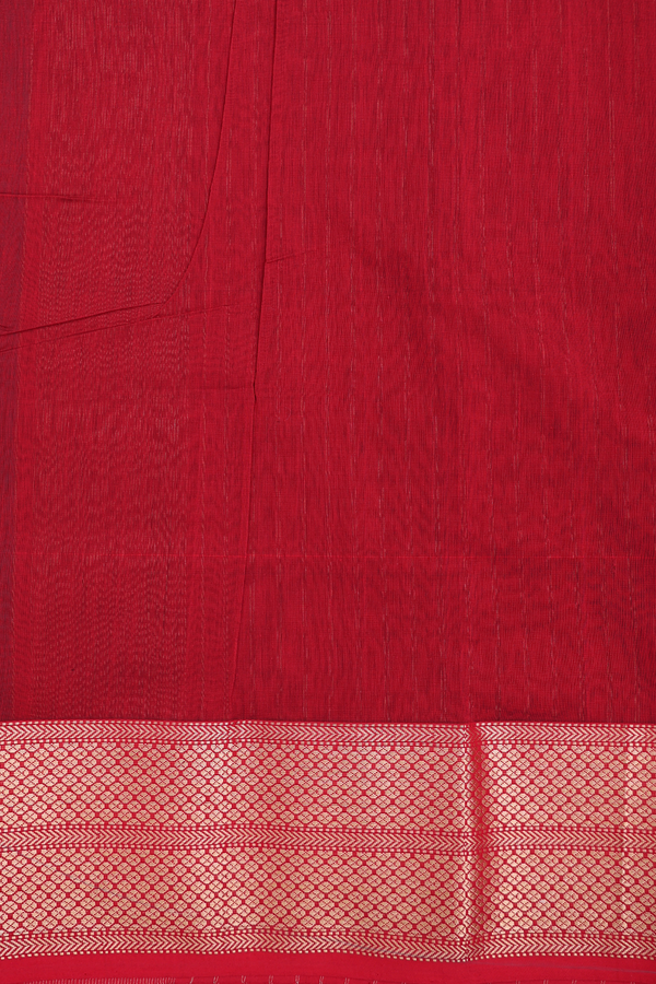 Maheswari Silk Cotton Saree In Ramar Green With Zari Border