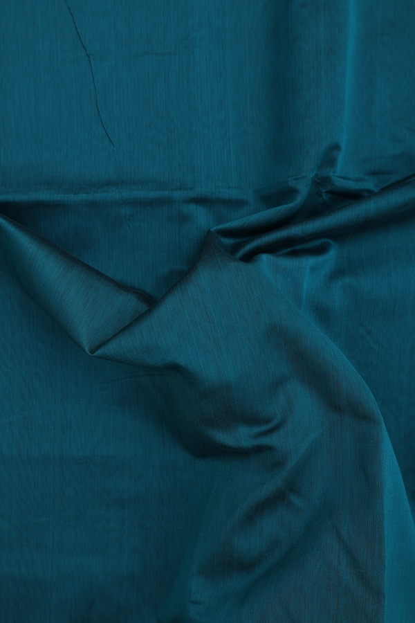 Maheswari Silk Cotton Saree In Ramar Green With Zari Border