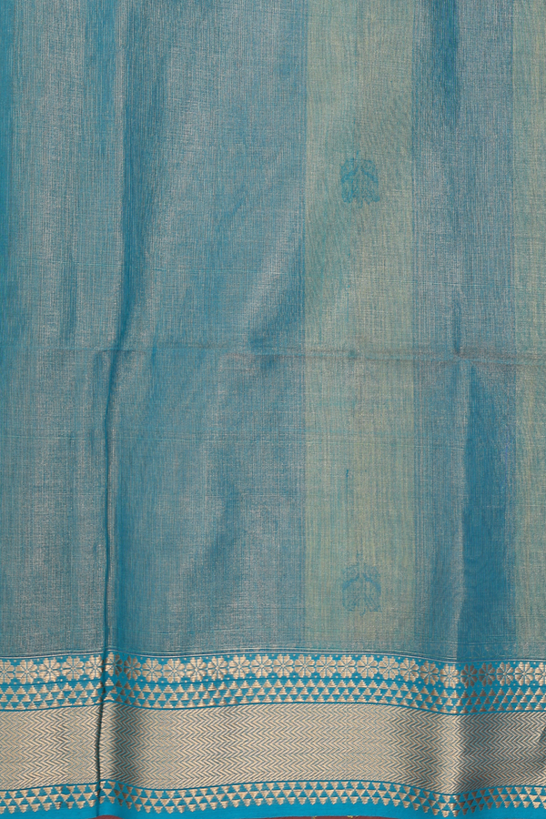 Maheswari Silk Cotton Saree In Pear Green With Floral Buttas