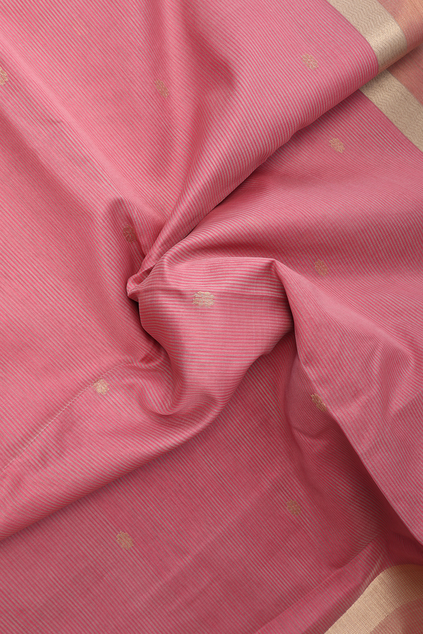 Maheswari Silk Cotton Saree In Pink And Grey With Stripes