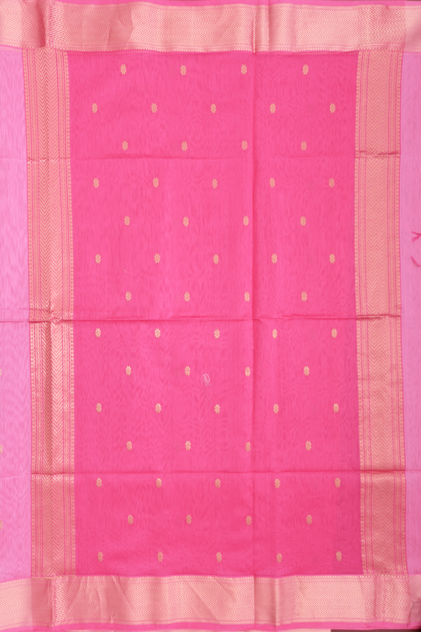 Maheswari Silk Cotton Saree In Pink With Floral Buttas