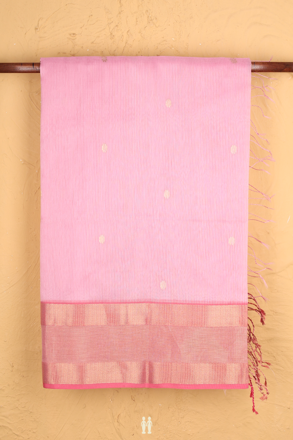 Maheswari Silk Cotton Saree In Pink With Floral Buttas