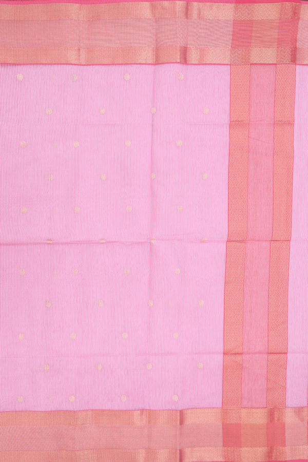 Maheswari Silk Cotton Saree In Pink With Floral Buttas
