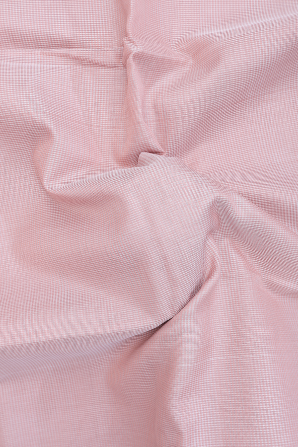 Maheswari Silk Cotton Saree In Pink With Self Checks Design