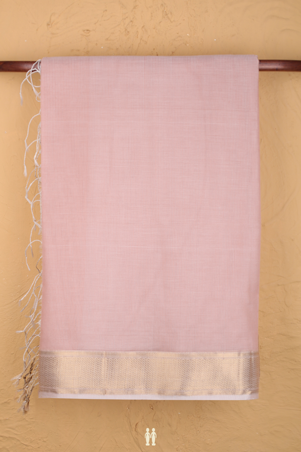 Maheswari Silk Cotton Saree In Pink With Self Checks Design