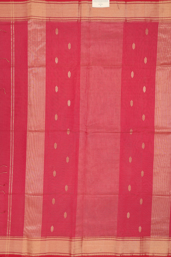 Maheswari Silk Cotton Saree In Pink With Stripes Design