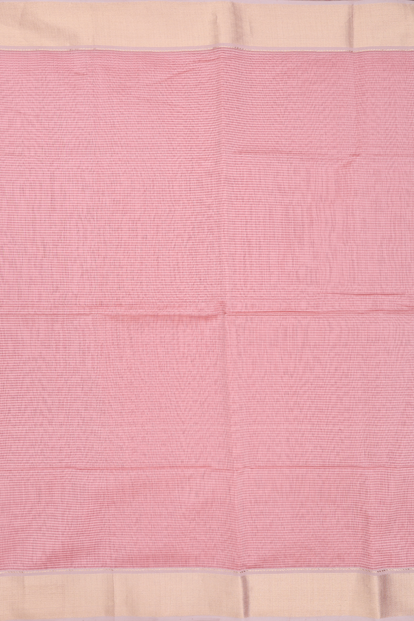 Maheswari Silk Cotton Saree In Pink With Stripes Design
