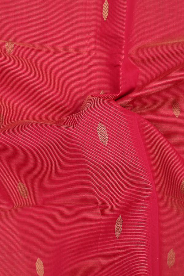 Maheswari Silk Cotton Saree In Pink With Stripes Design