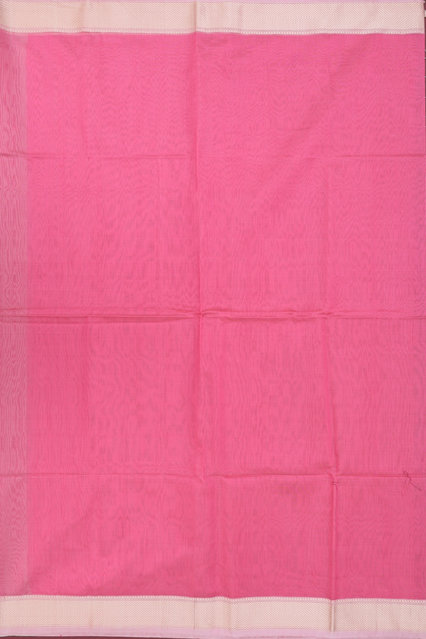 Maheswari Silk Cotton Saree Pink With Threadwork Border