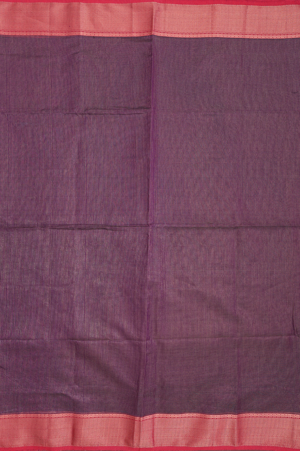 Maheswari Silk Cotton Saree In Purple With Checks Design