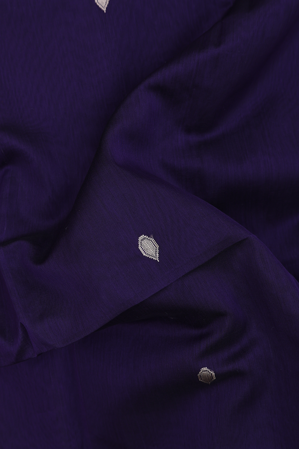Maheswari Silk Cotton Saree In Purple With Threadwork Buttas