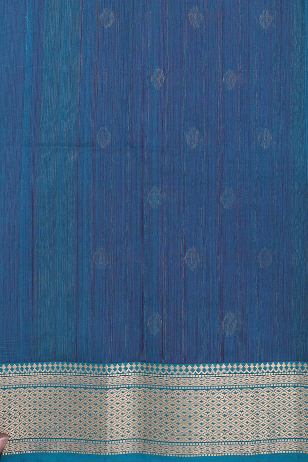 Maheswari Silk Cotton Saree In Purple With Zari Buttas