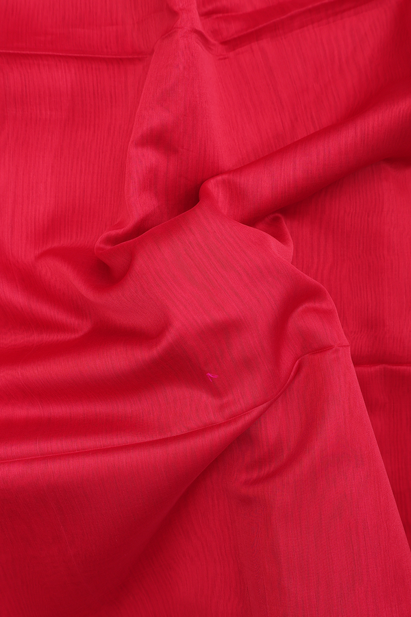 Maheswari Silk Cotton Saree In Red With Zari Border