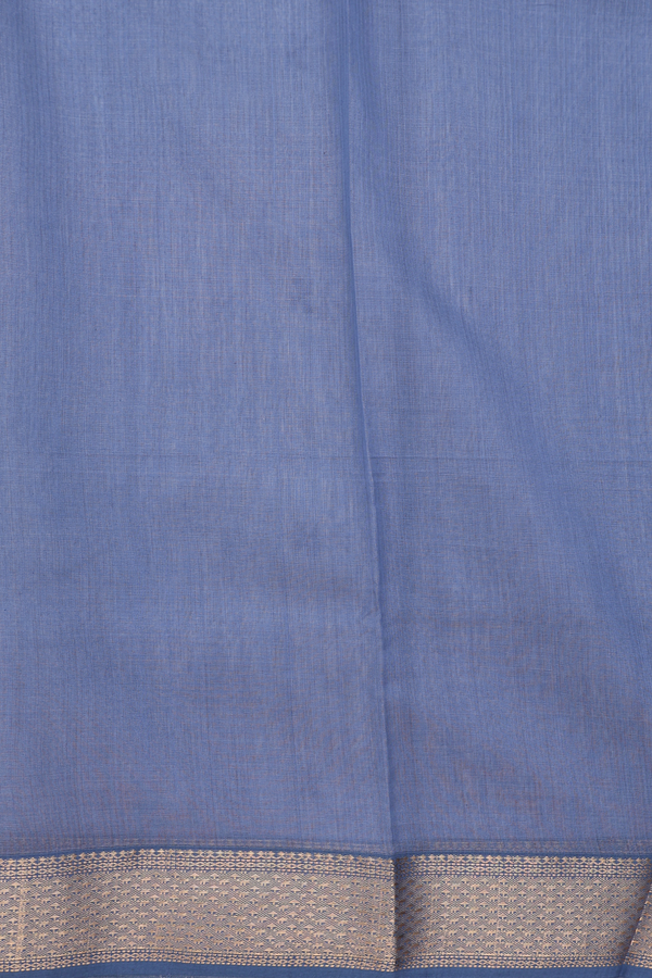 Maheswari Silk Cotton Saree In Light Grey With Threadwork Buttas