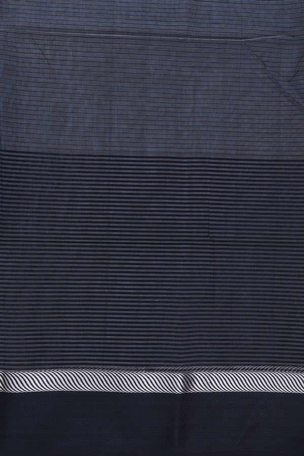 Maheswari Silk Cotton Saree In Teal Blue With Stripes Design