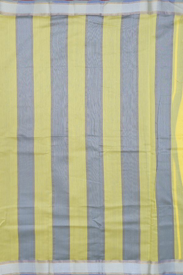 Maheswari Silk Cotton Saree In Yellow With Contrast Border