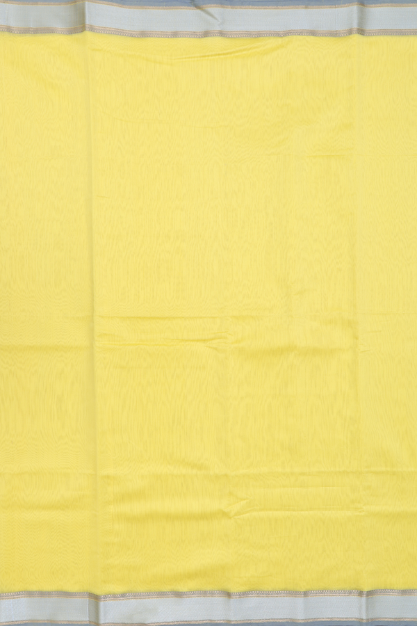 Maheswari Silk Cotton Saree In Yellow With Contrast Border