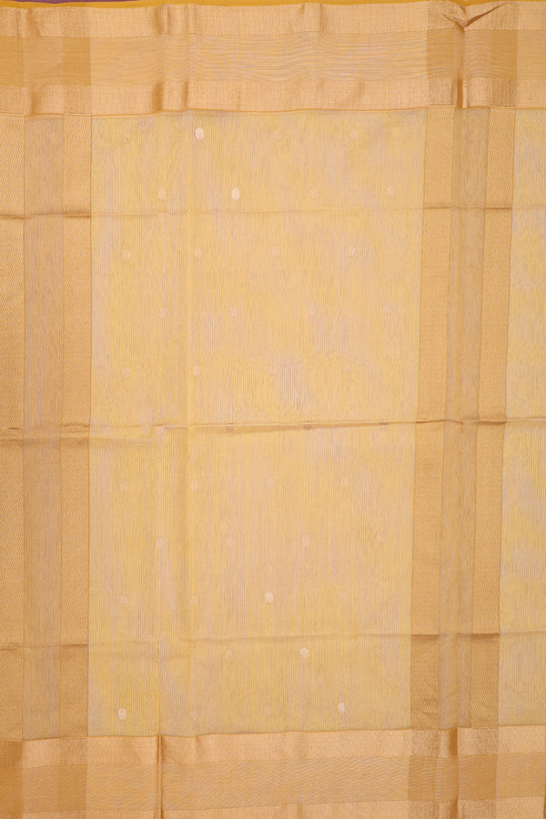 Maheswari Silk Cotton Saree In Yellow With Floral Buttas