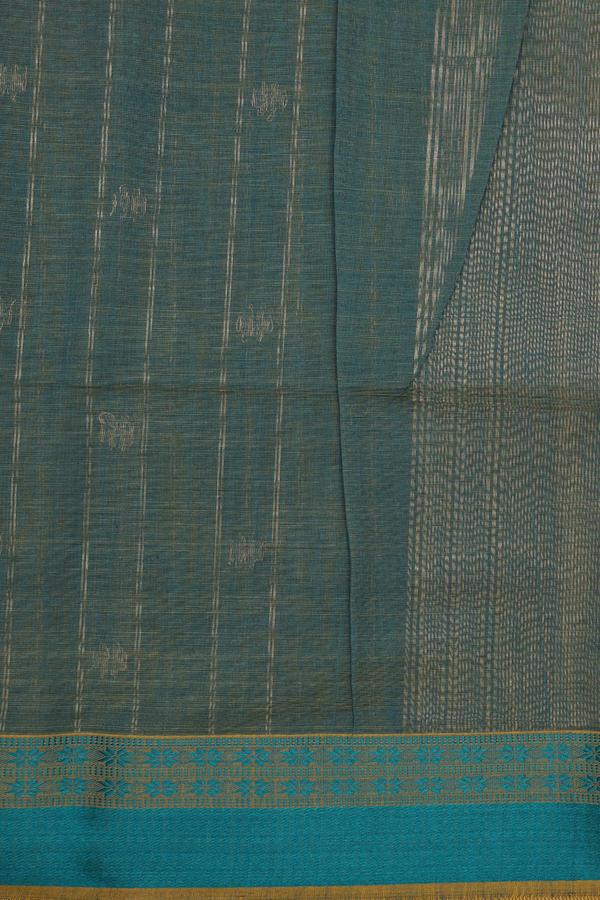 Maheswari Silk Cotton Saree In Yellow With Floral Buttas