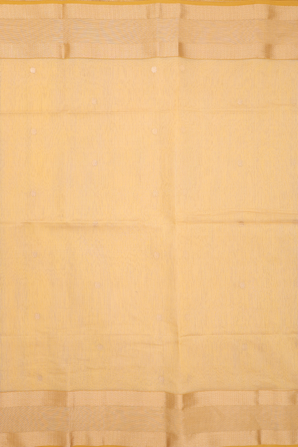 Maheswari Silk Cotton Saree In Yellow With Floral Buttas