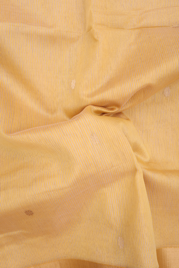 Maheswari Silk Cotton Saree In Yellow With Floral Buttas