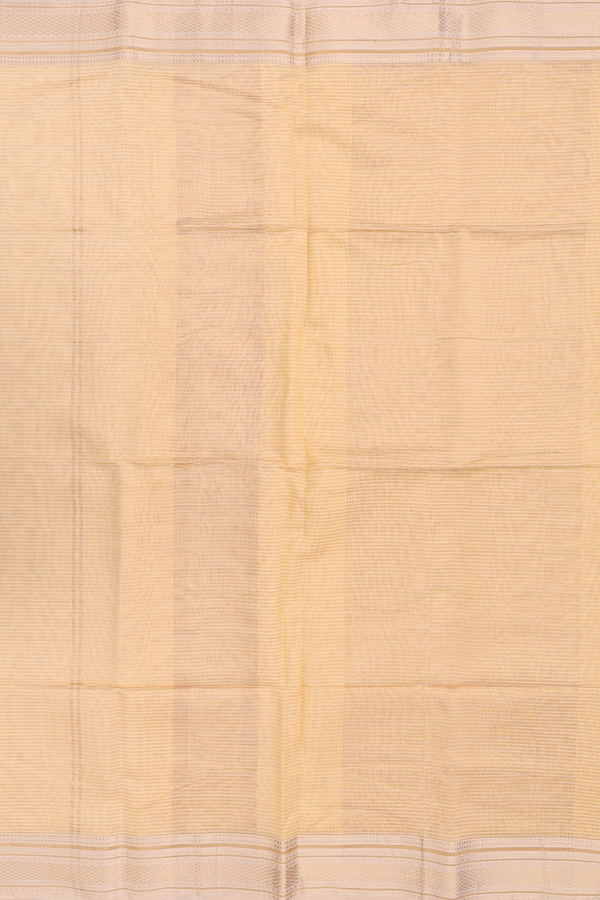 Maheswari Silk Cotton Saree In Yellow With Stripes Design