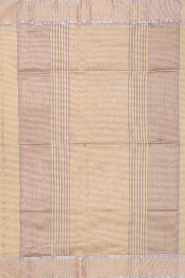 Maheswari Silk Cotton Saree In Yellow With Stripes Design