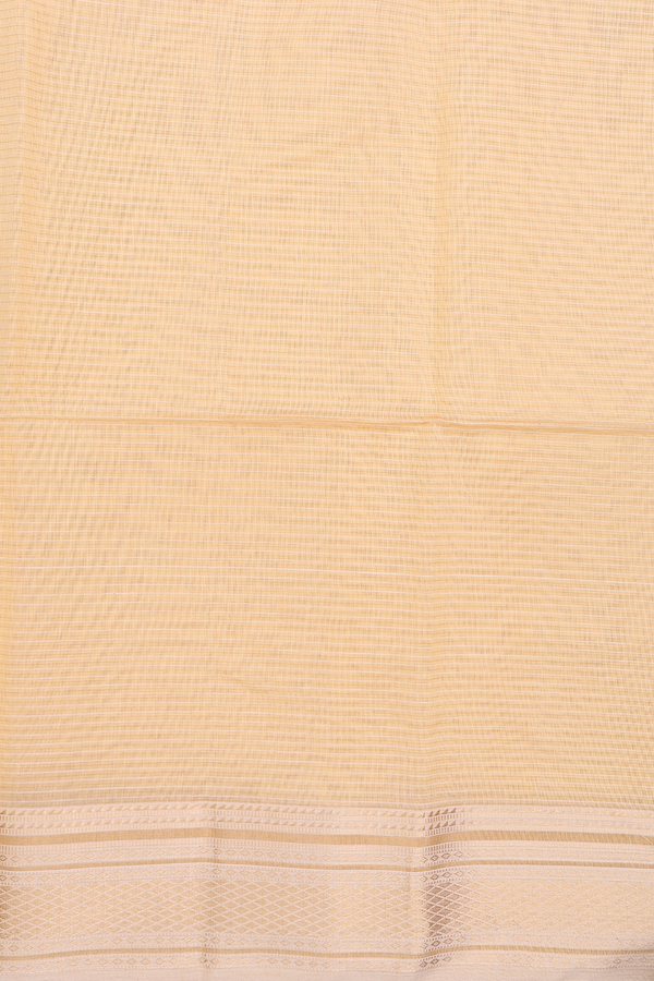 Maheswari Silk Cotton Saree In Yellow With Stripes Design