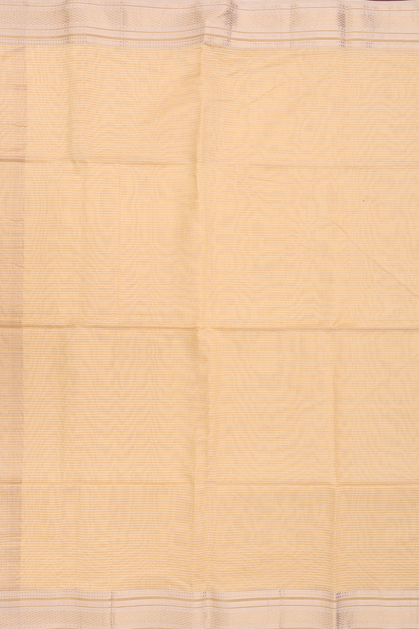 Maheswari Silk Cotton Saree In Yellow With Stripes Design
