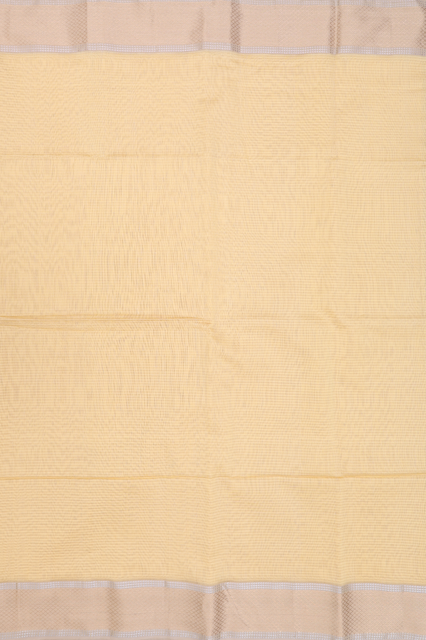 Maheswari Silk Cotton Saree In Yellow With Stripes Design