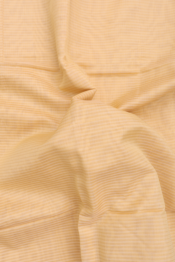 Maheswari Silk Cotton Saree In Yellow With Stripes Design