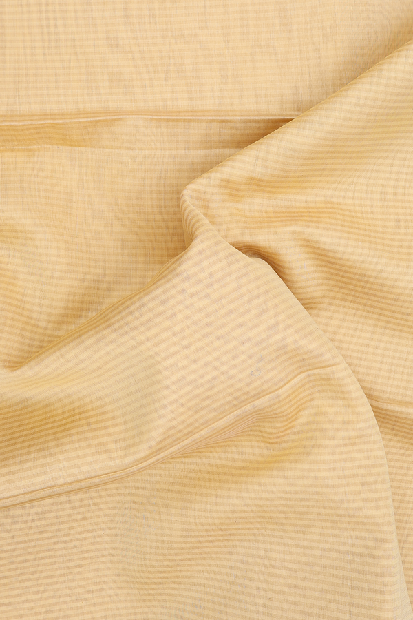 Maheswari Silk Cotton Saree In Yellow With Stripes Design