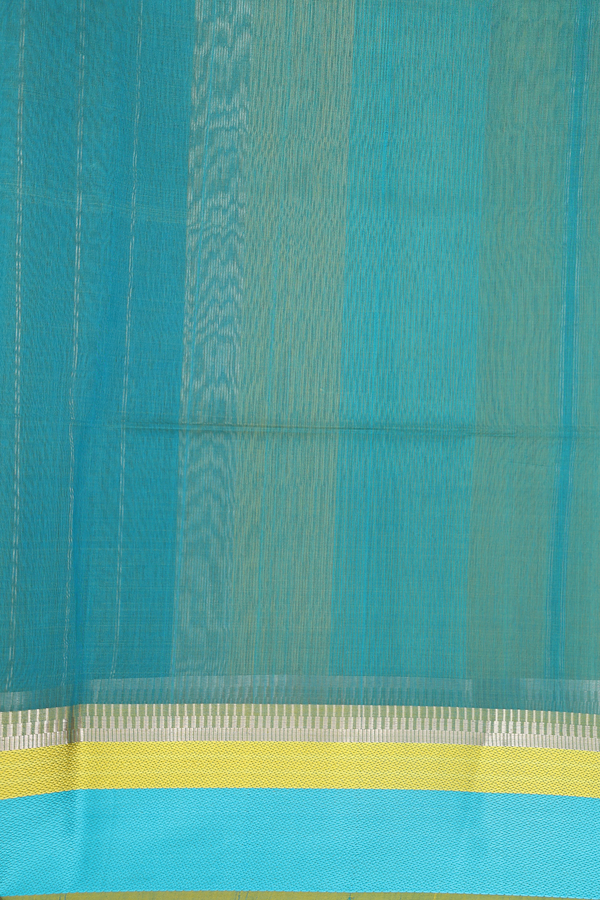 Maheswari Silk Cotton Saree In Yellow With Threadwork Border