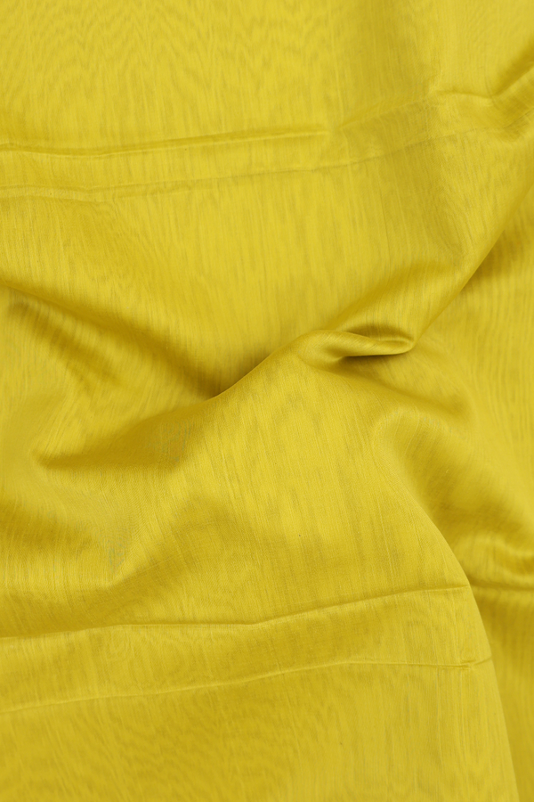 Maheswari Silk Cotton Saree In Yellow With Threadwork Border