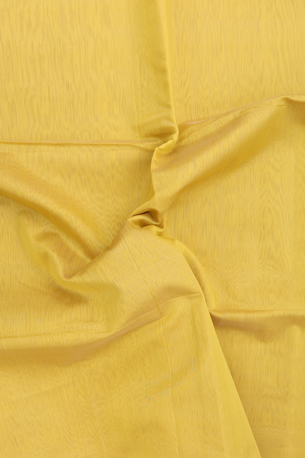 Maheswari Silk Cotton Saree In Yellow With Contrast Border